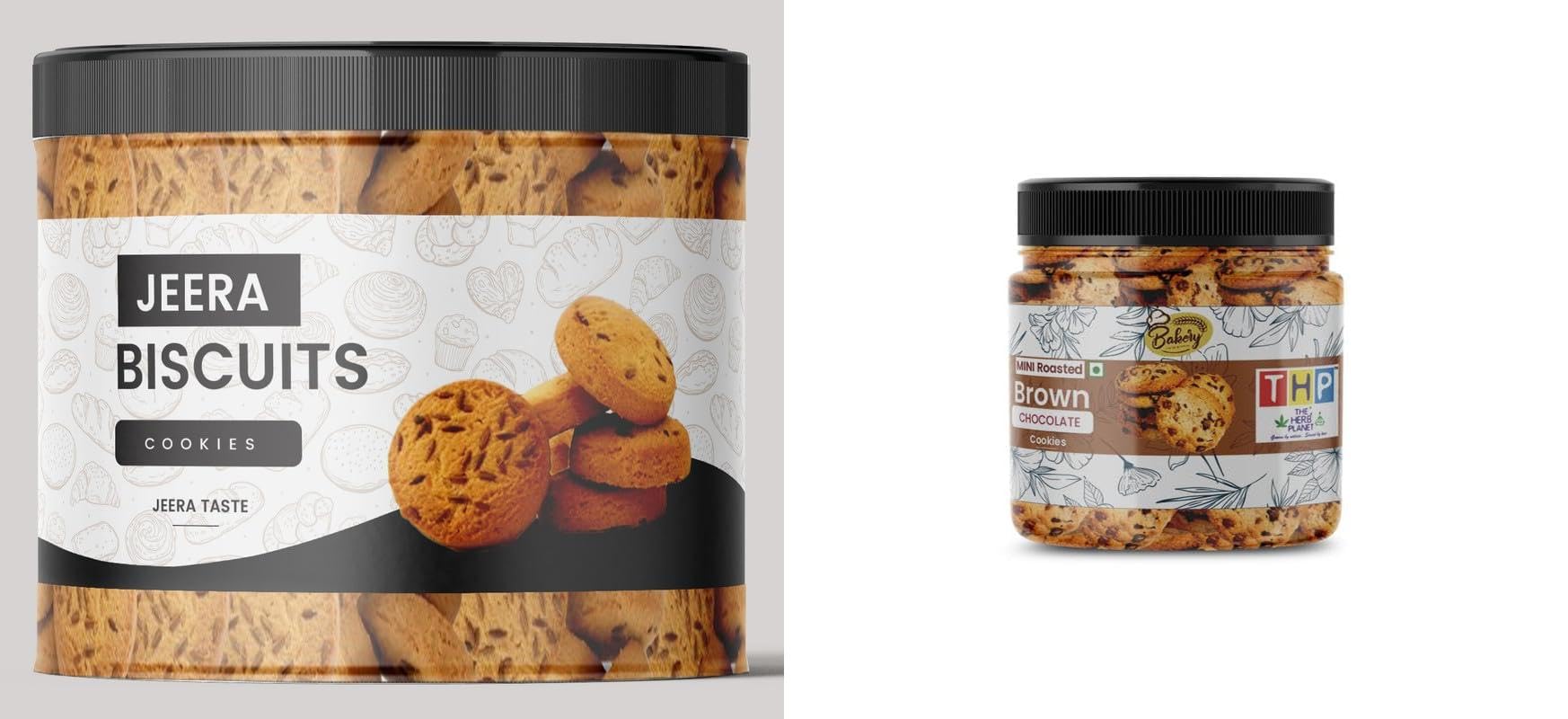 THE HERB PLANET Chocolate Cookies 200g + Jeera Biscuit 150g– Sweet & Savory Cookie Combo-image-35