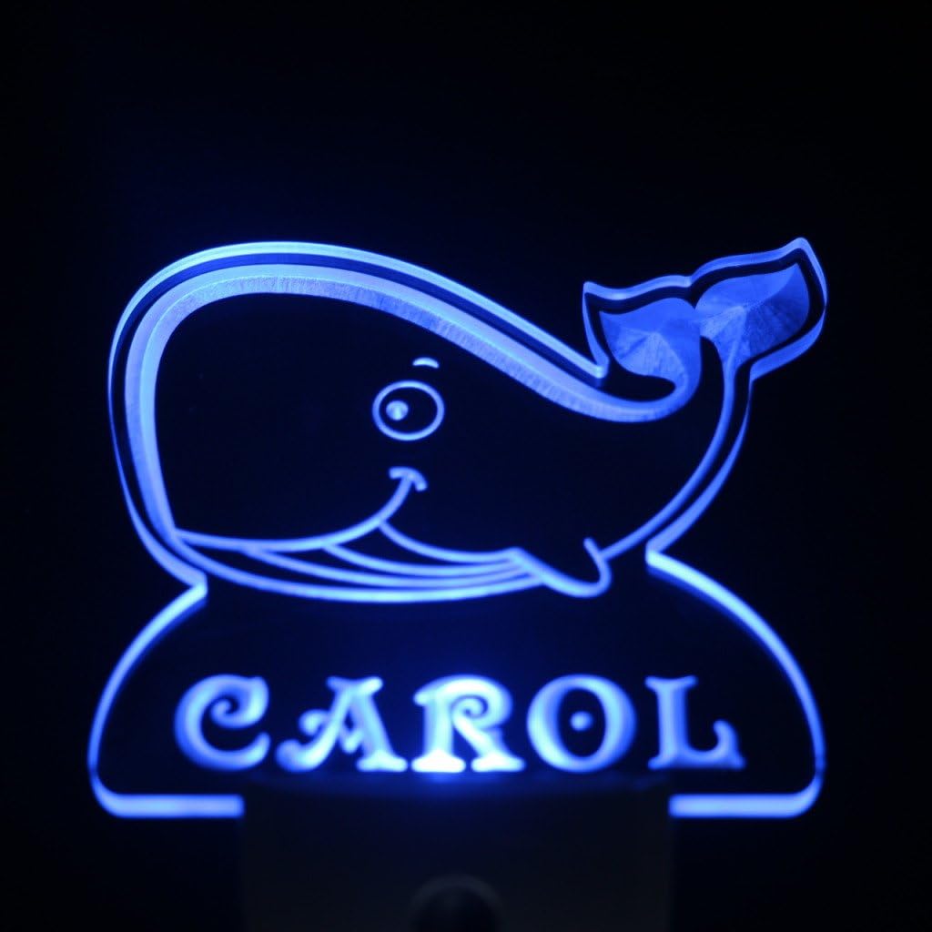 ADVPRO ws1037-tm Whale Personalized Night Light Baby Kids Name Day/Night Sensor LED Sign