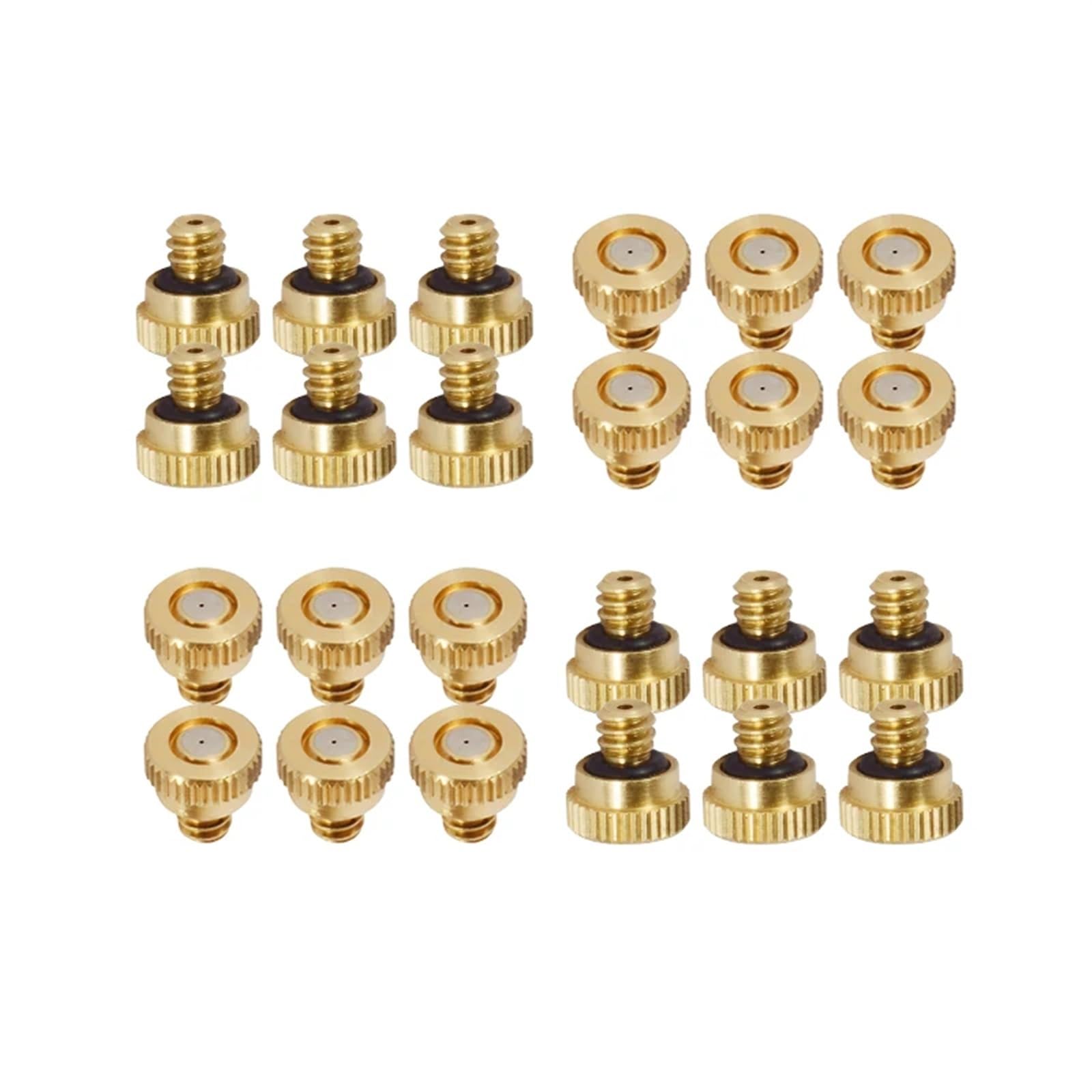 Brass Mister Nozzles 24Pcs Threaded Brass Misting Nozzle 0.1-0.8mm Orifice Water Mister Parts Fog(0.3mm)