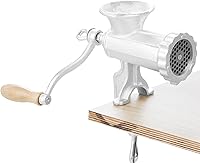 Vista 9 de VEVOR Picadora manual de carne, molinillo de carne manual de hierro fundido resistente con abrazadera de mesa de acero, máquina de salchichas