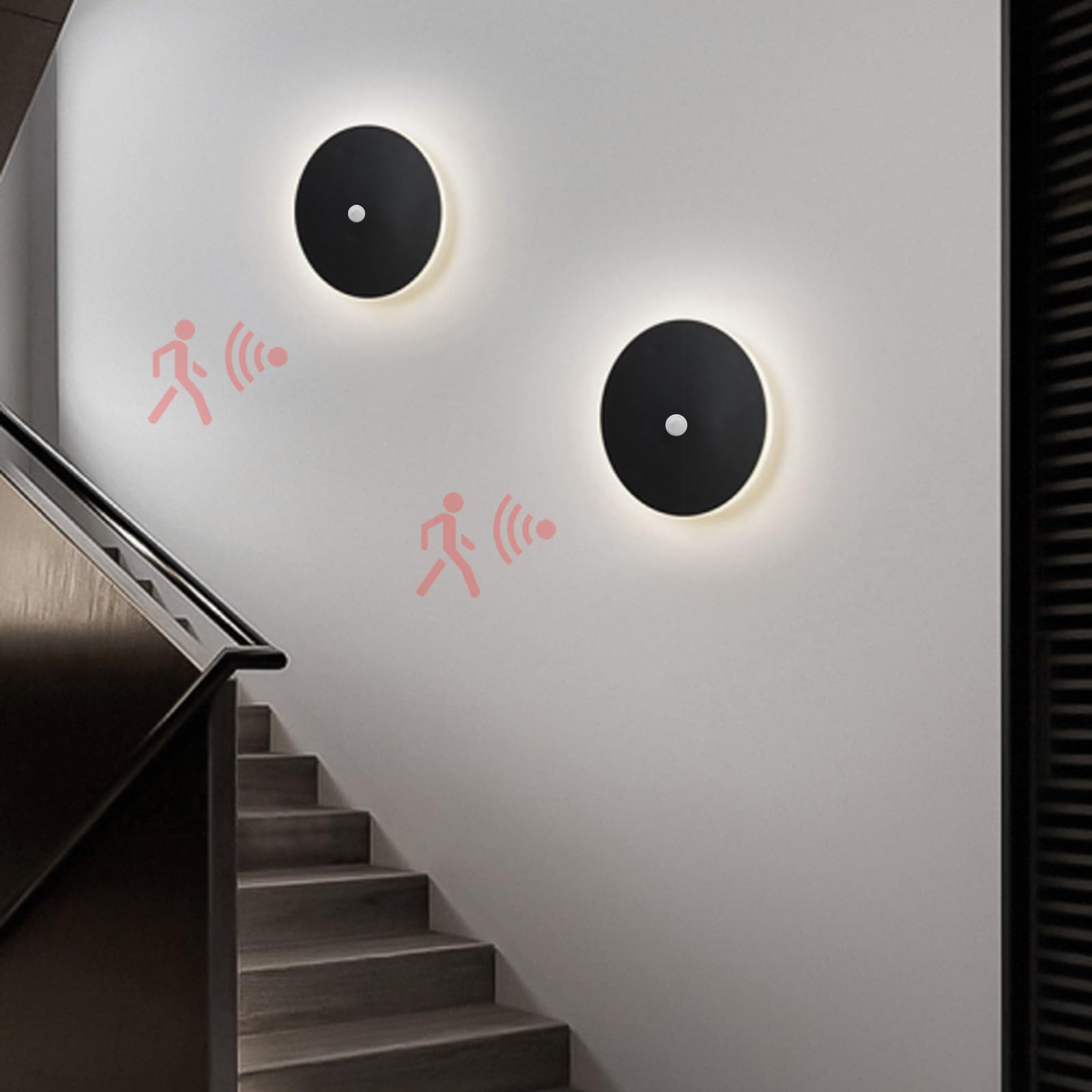 Lámpara de pared con sensor para evitar caídas en escaleras oscuras de interior 8