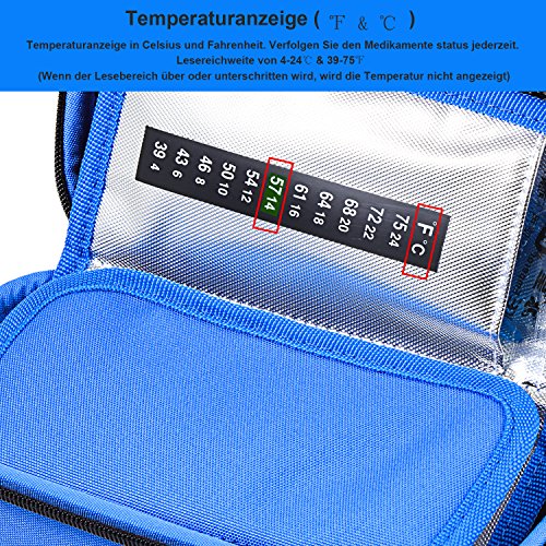 Diabetikertasche Parateck Insulin Kühltasche mit Temperaturanzeige