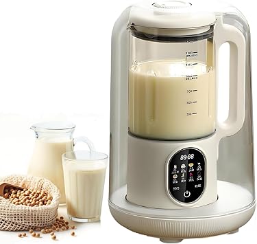 Nut Milk Maker - 8-in-1 Automatic Machine for Homemade Plant-Based Milk, Yogurt & Dairy-Free Beverages with Smart Preset Modes and Quick Self-Clean