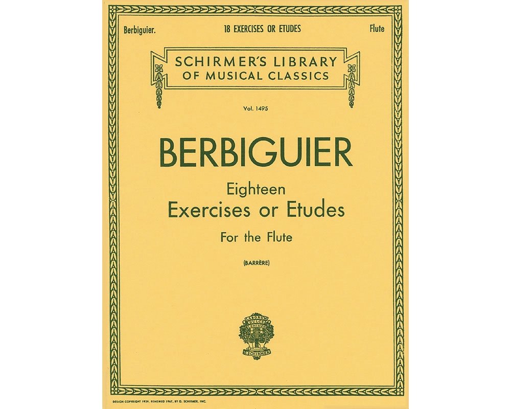 Berbiguier Eighteen Exercises or Etudes for Flute 9780793554041 T. Berbiguier