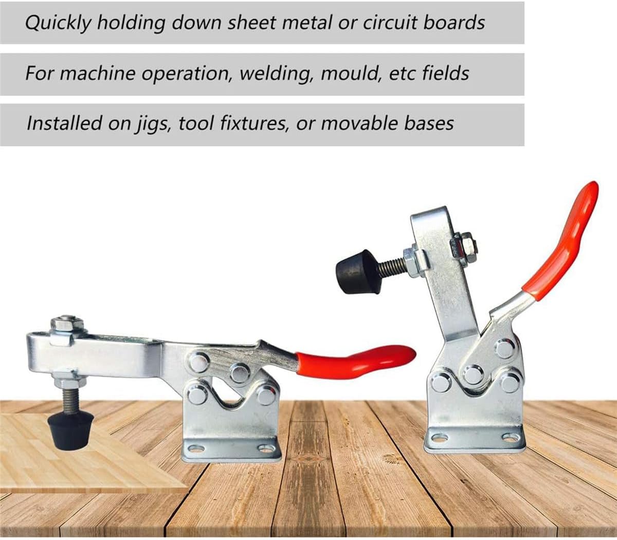 8Pcs Quick Release Toggle Clamp GH-201 Antislip Horizontal 59Lbs Holding Capacity for Machine Operation, Woodworking