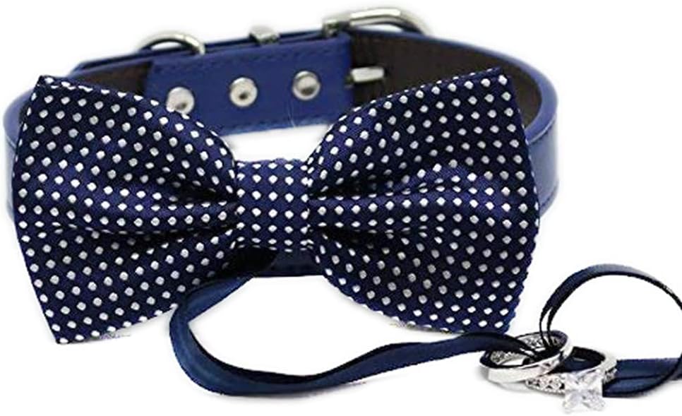 Navy Dog Bow Tie ring bearer collar, Pet Wedding, Navy Ring, Proposal