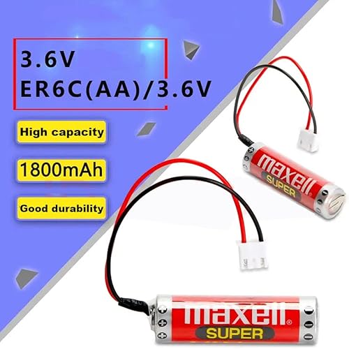 Miniatura 3 de XIAOXX (40-Pack) 3.6V ER6C AA PLC Batería 1800mAh para FX F2-40BL PLC con enchufe blanco Batería de litio Nuevo
