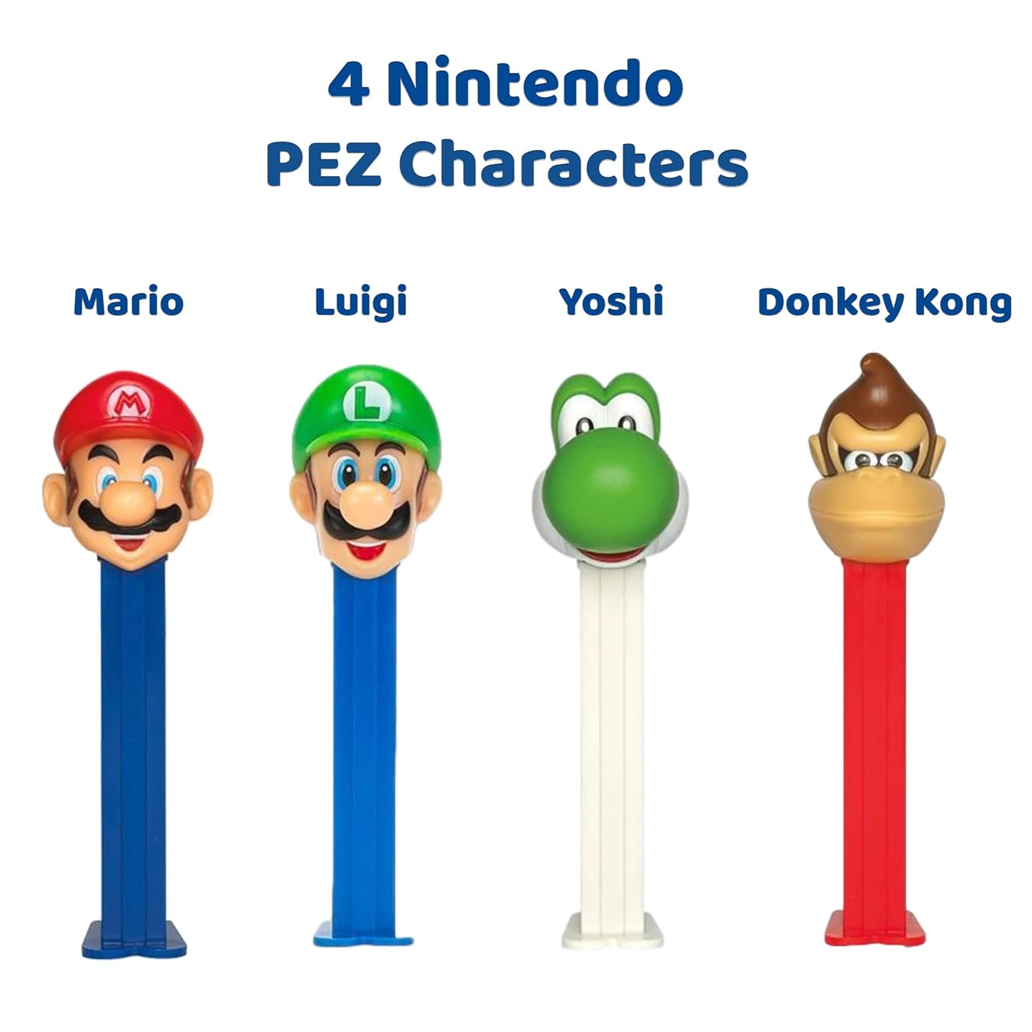 PEZ Nintendo Candy Dispenser Gift Set | Mario, Luigi, Yoshi, And Donkey Kong PEZ Dispensers | Nintendo Dispensers Candy Gift With EXTRA Candies Refills | Party Favors, Grab Bags