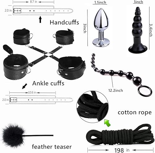 Miniatura 4 de Juguetes sexuales BDSM con restricciones de bondage 15 piezas kits de restricción de esclavitud juego de restricciones de cama fetichista para