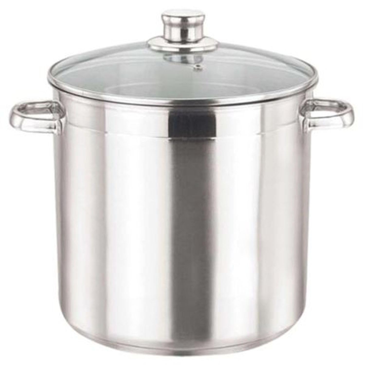Olla de acero inoxidable con tapa de cristal, 10 L
