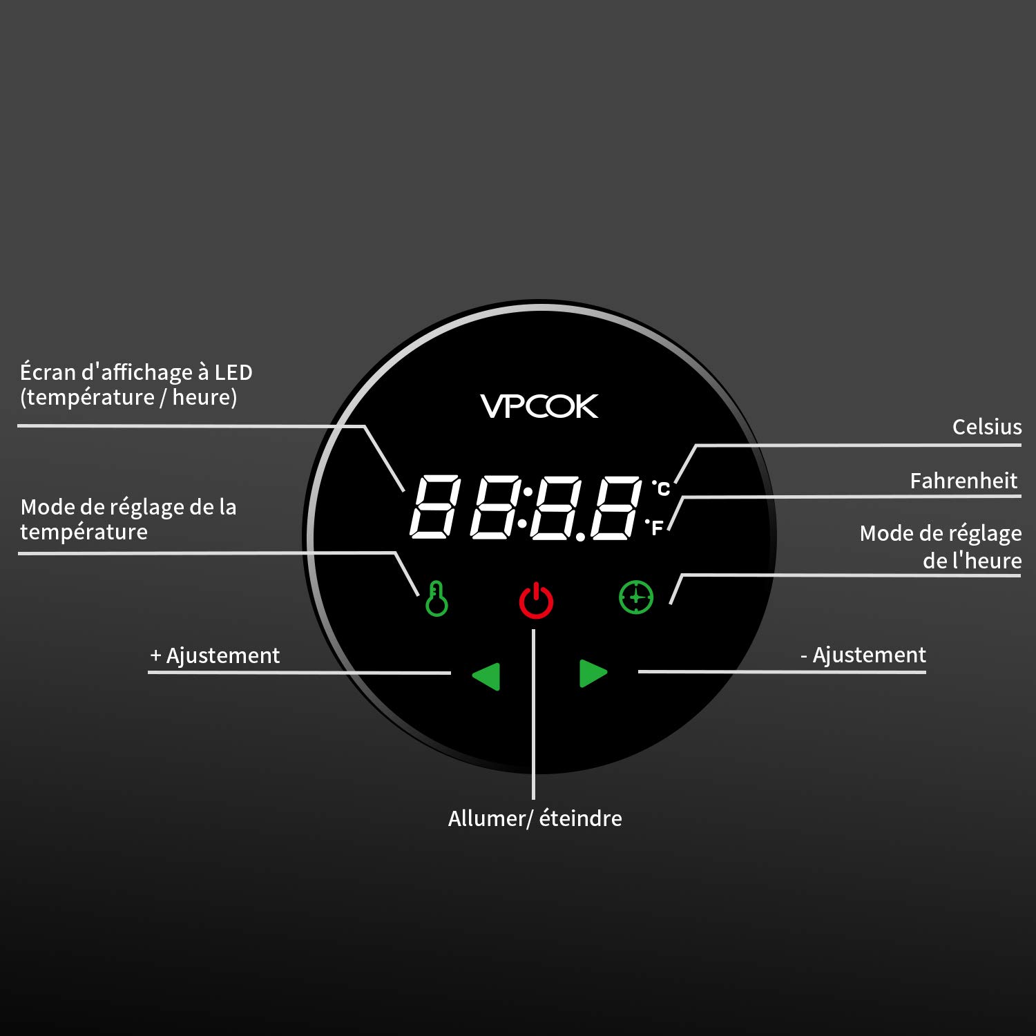 Cuiseur Sous Vide, Thermoplongeur Sous Vide, Circulateur d'Immersion de Cuisinière avec 0,1 ℃ Contrôle Précis de la Température, Circulation d'eau Silencieuse Puissante 3D, Nutrition