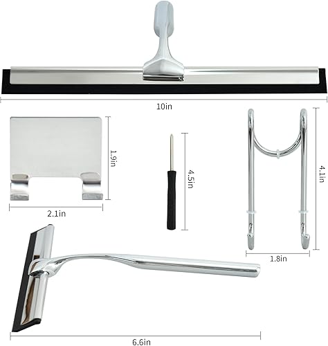 Miniatura 2 de CTOHN Escobilla de ducha para puertas de vidrio de ducha, acero inoxidable, escobilla de ventana de baño para limpieza del hogar, puertas de ducha,