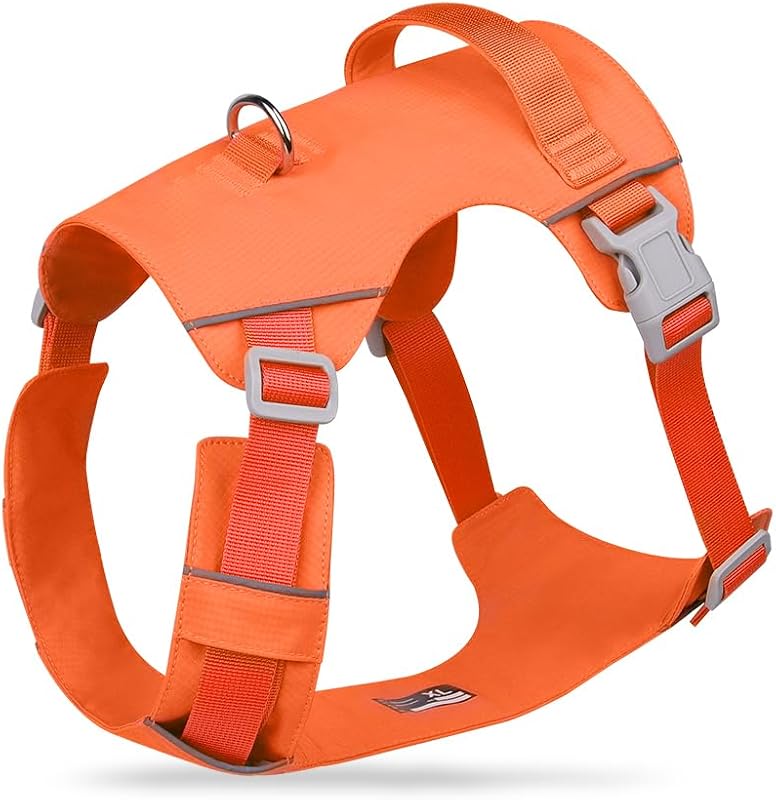 Peitoral para Cães Tipo Cabresto com Faixa Refletiva Mile High Life, Ajustável, Laranja, Tamanho M
