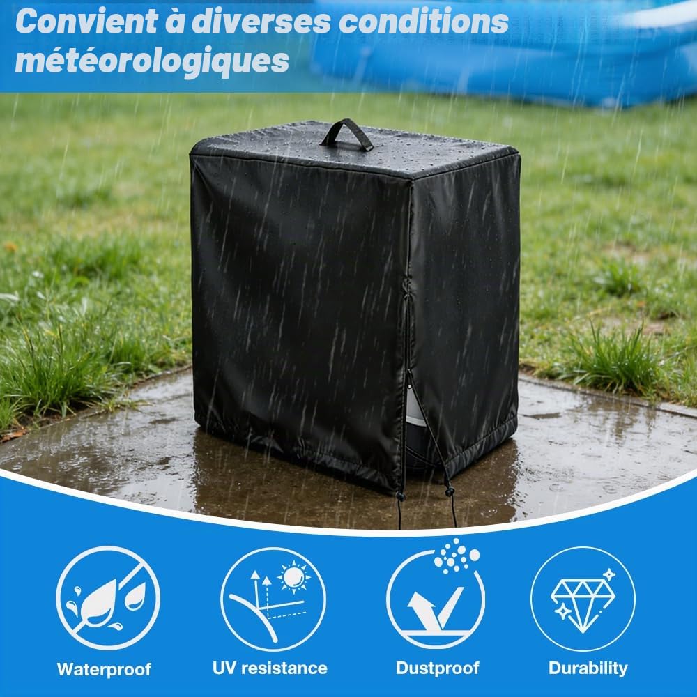 NAVESO Abri Pompe Piscine, Abri Pompe Piscine Hors Sol, Cache Pompe Piscine pour Pompe De Piscine Intex Krystal Clear, Cache Pompe pour Pompe Piscine Filtre à Sable (84x61x86cm)