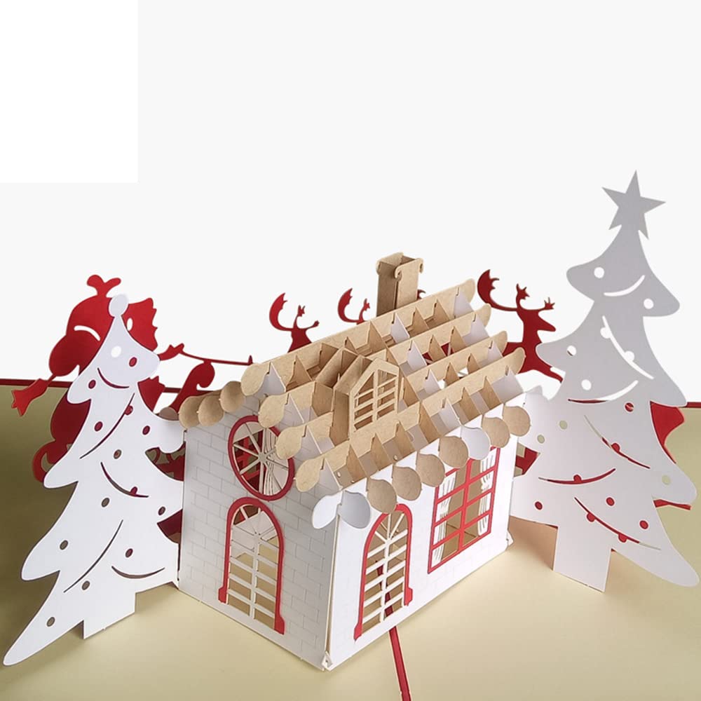 Carte d'invitation de Noël 3D avec enveloppe pour cadeau original