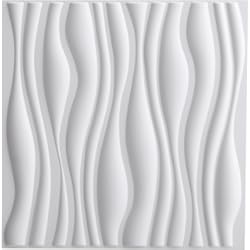 Paneles Prefabricados Para Muros Warmiehomy Paneles de pared 3D de 19.7 x 19.7 pulgadas, paquete de 12 paneles de pared decorativos de ondas con efecto 3D, azulejos de pared blancos para sala de estar, dormitorio, baño, decoración de