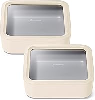 Vista 38 de Caraway Set de 2 piezas de recipientes de vidrio para almacenamiento de alimentos - (2) recipientes de vidrio de 1.75 tazas - Vidrio recubierto