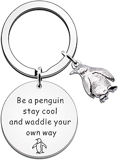 Penguin Gifts for Women Man - Penguin Keyring Penguin Inspirational Gift for Best Friend Birthday Christmas Be a Penguin Steel Cool