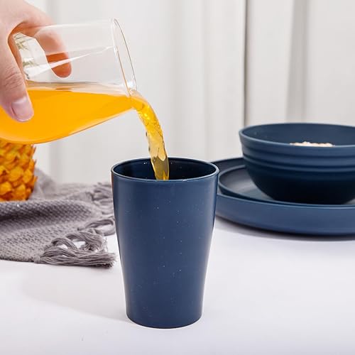 Miniatura 8 de Supernal Juego de vajilla de paja de trigo, juegos de vajilla para 8, juegos de platos y cuencos, juego de vajilla reutilizable, apto para