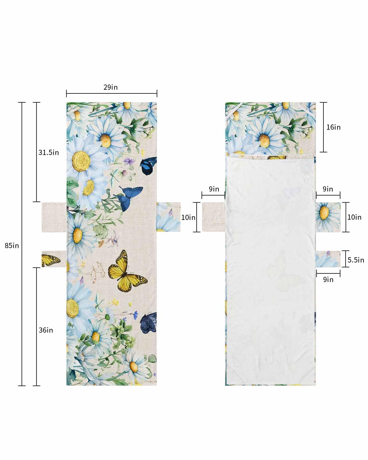 Spring Daisy Beach Lounge Chair Towel Cover, Soft Chaise Lounge Towel with Side Pockets Patio Pool Chairs Cover for Beach/Pool Sunbathing 29x85 Summer Butterfly Botanical Farmhouse