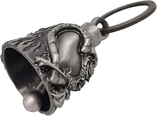 Miniatura 10 de Dream Apparel Campana de motociclista con colgador de campana de motocicleta, accesorios de motocicleta o llavero para la suerte, plata