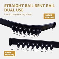 Vista 4 de Riel de cortina de techo flexible para montaje en techo o pared, divisor de habitación resistente para sala de estar, dormitorio, ducha