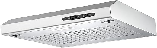 Cookology CVH600SS 60cm Stainless Steel Visor Cooker Hood - Slim Design - Slide Controls - LED Light - 217.6 m³/h Extraction - Stainless Steel