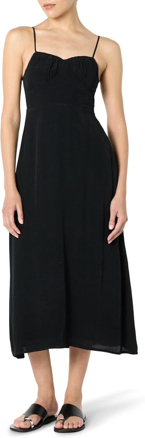 The Drop Womens Linea Spaghetti Strap Maxi Dress with Front Slit