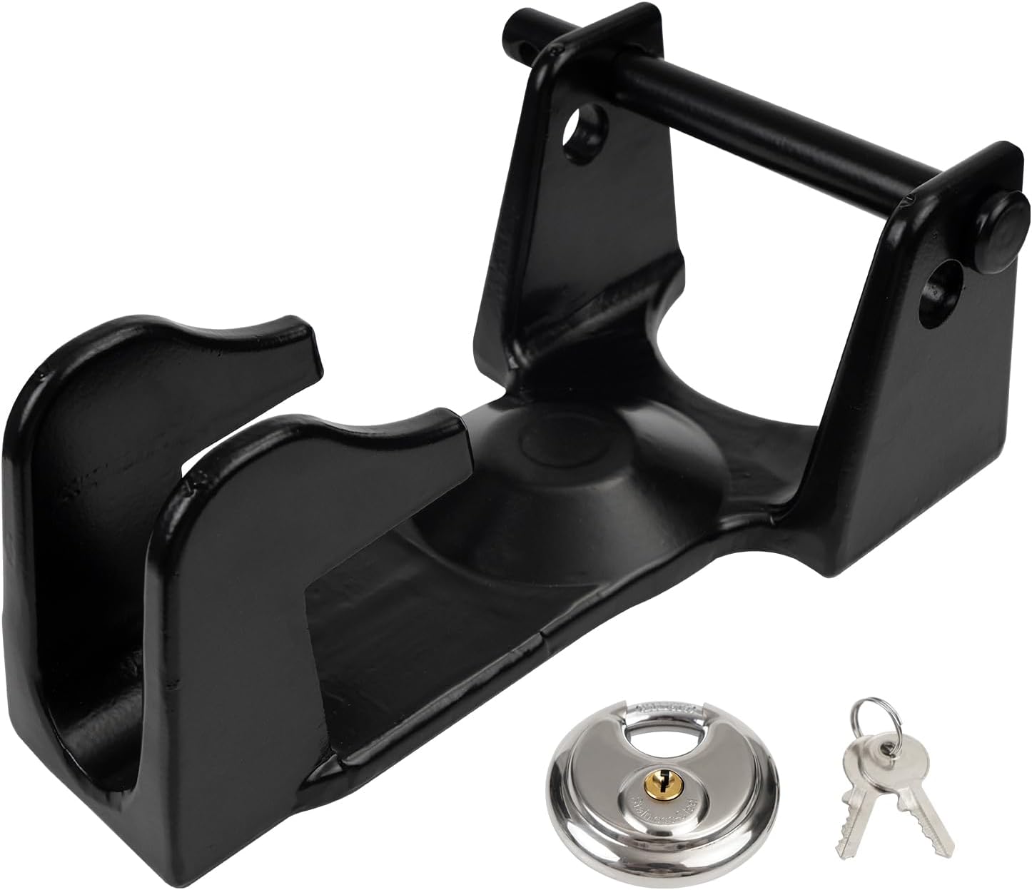 Gooseneck Hitch Lock with Keyed Lock Model TL-50 Coupler Trailer Lock Versatile Security for Heavy Trailers, Livestock Haulers, and RVs (Black)