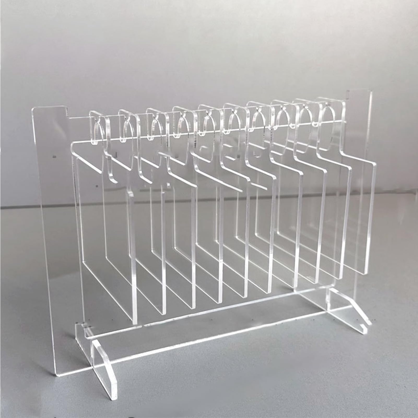 Nail Art Display, Acrylic Hanging Transparent Nail Hanger Display Stand Nail Sample Display Stand with 10pcs Hanger (L)