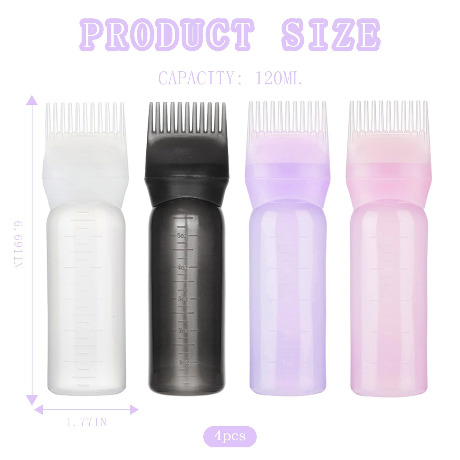 Haarfarbe Applikatorflasche Mit Kamm – 120 Ml, Mit Pumpsystem, Für Präzises Färben (2 Stück)
