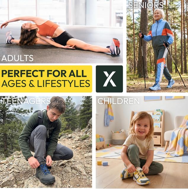 Image of Xpand Quick Release Round-Lacing No Tie Shoelaces System with Elastic Laces - One Size Fits All Adult and Kids Shoes