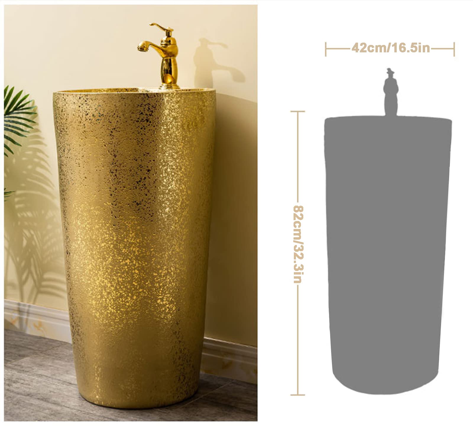 Amazon | 42x82 cm 円筒形 洗面化粧台 洗面ボウルおしゃれ 手洗い洗面