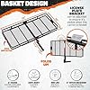 Mockins XXL 70"x30"x6" Folding Trailer Hitch Cargo Carrier | 500 Lbs. Cap Cargo Hitch Carrier Rack | Weatherproof Steel Luggage Rack for SUV, Car & Truck w/License Plate Holder, Stabilizer, & Straps