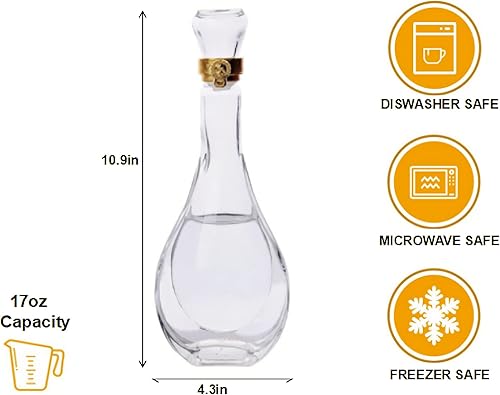 Miniatura 2 de Decantador de botella de licor, decantador de cristal sin plomo, decantador de whisky de 17 onzas con tapón de vidrio hermético, decantador de