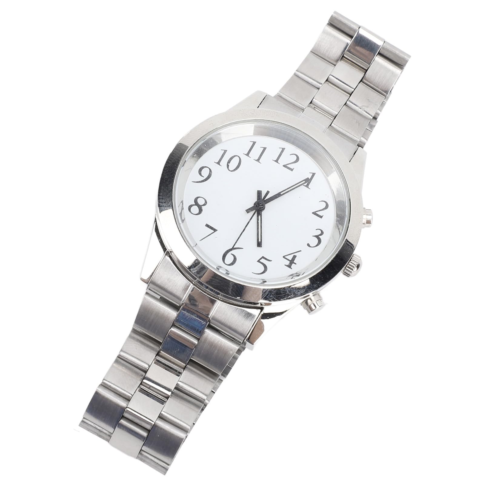 ZJchao Orologio Parlante Ad Alto Volume, Quadrante Grande, Cinturino Elastico in Acciaio Inossidabile, Ideale per Anziani Non Vedenti, Facile Usare, Impostazione con un, Promemoria