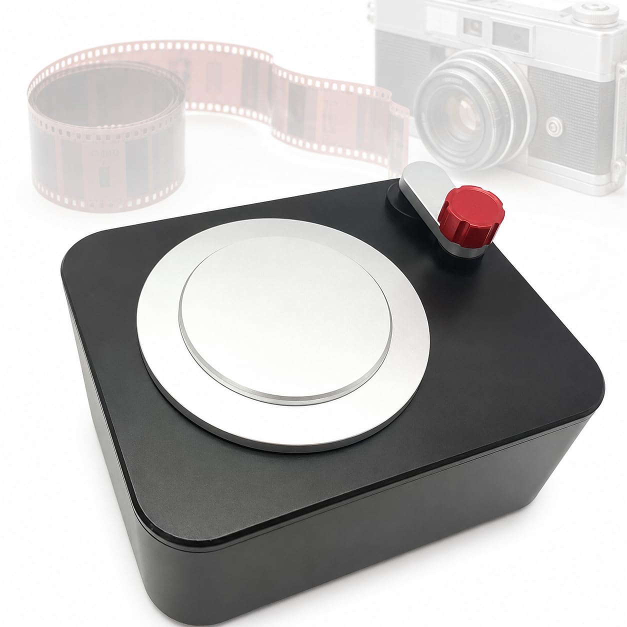 Dispenser di pellicola da 35 mm con coperchio di bloccaggio, maniglia di riavvolgimento e fodera in feltro, contiene 30 rotoli per fotocamere vintage e retrò, ideale per il caricamento di pellicole