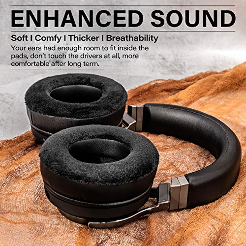 Almohadillas para auriculares TRANSTEK compatibles con Virtuoso RGB Wireless SE - Almohadillas de espuma viscoelástica - Cojines híbridos (PU/Velour) para auriculares - Negro miniatura 5