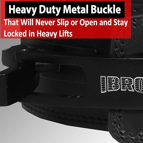 Miniatura 4 de IBRO Palanca de levantamiento de pesas o cinturón de gimnasio de una sola punta, 0.315 in, 0.394 in o 0.512 in, potencia extrema, resistente, 100%