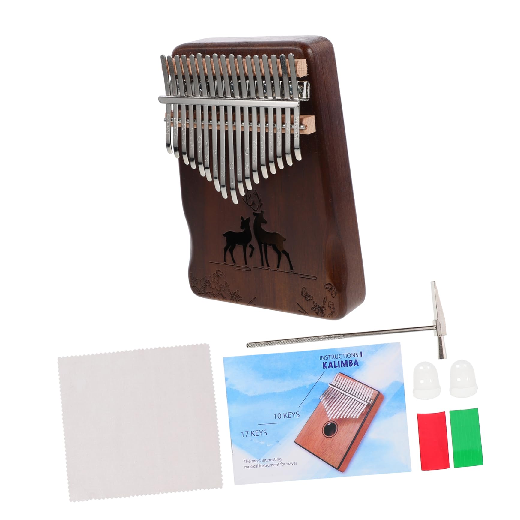 FUNOMOCYA Professional 17-key Thumb Piano Easy to Play Portable Smooth Surface for Music Lovers