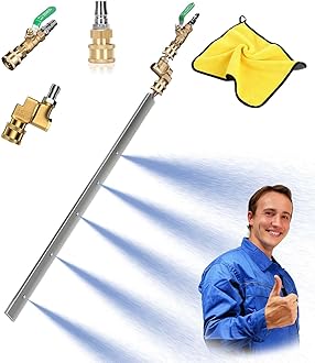 24"/32"/39"Portable Car Radiator Cleaning Wand, 4500 PSI Radiator Pressure Washer Wand with 3 Upgraded 1/4" Quick Couplers,Dual-Use Water/Air Flush,Radiator Cleaner Wand for Household Car Truck (32in)