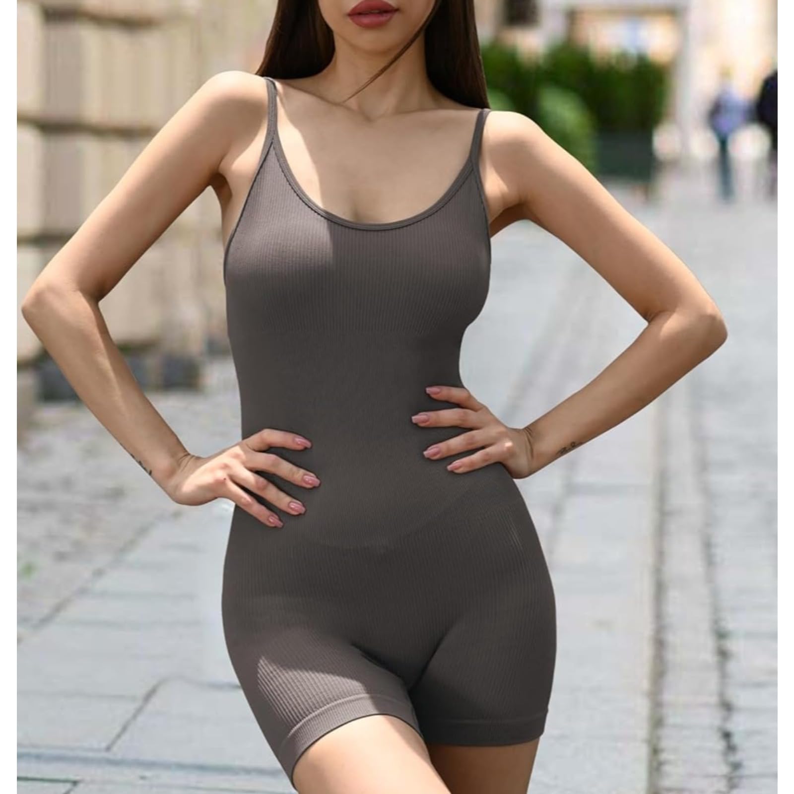 KIRYU Body de 3 piezas para mujer, para yoga, entrenamiento, enterizo, de una pieza, acanalado, sin mangas, entallado, pantalones cortos