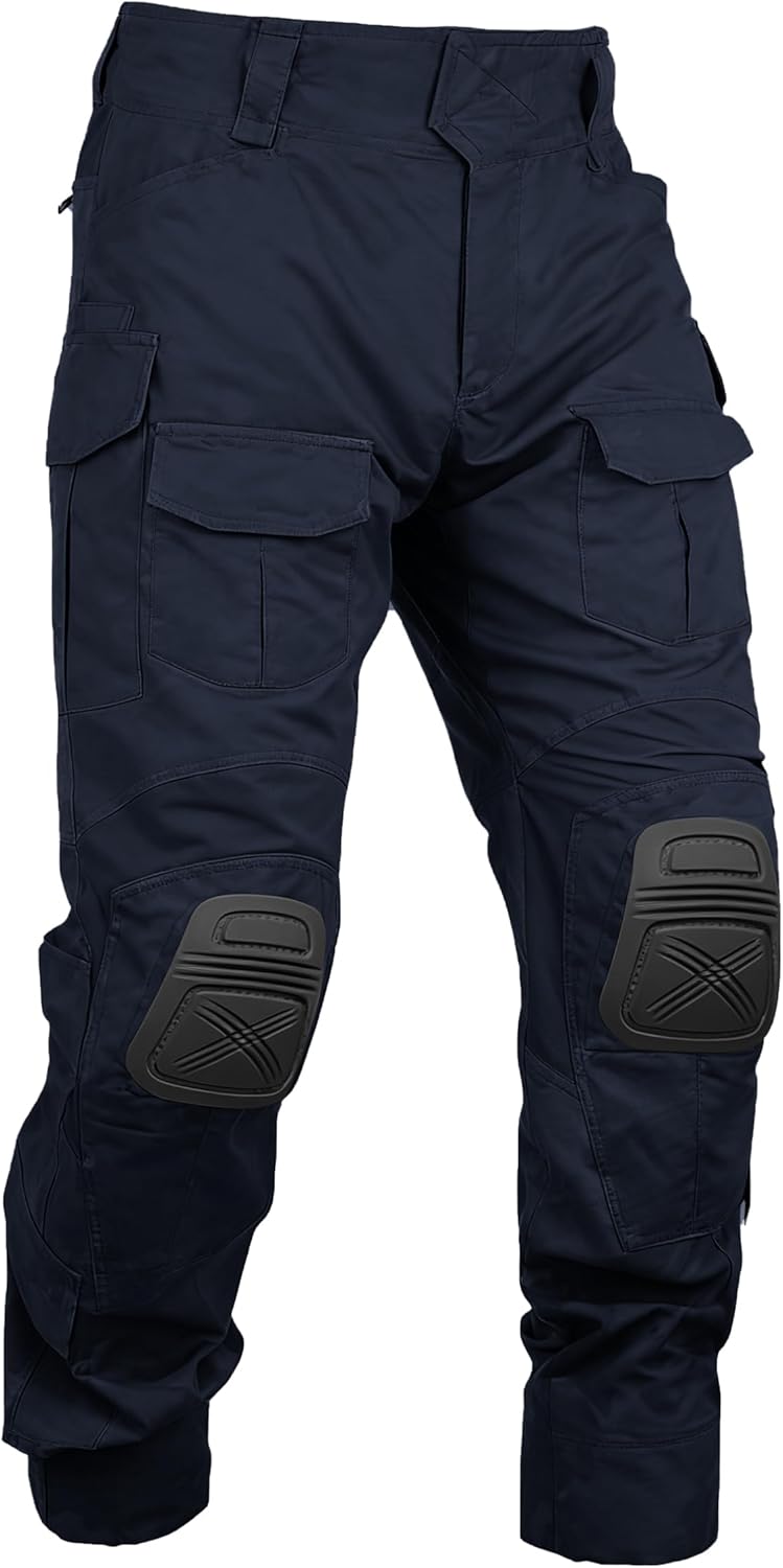 Men’s Tactical Pants with Knee Pads Waterproof G3 Combat Pants Camo Cargo Pants with 10 Pockets No Belt