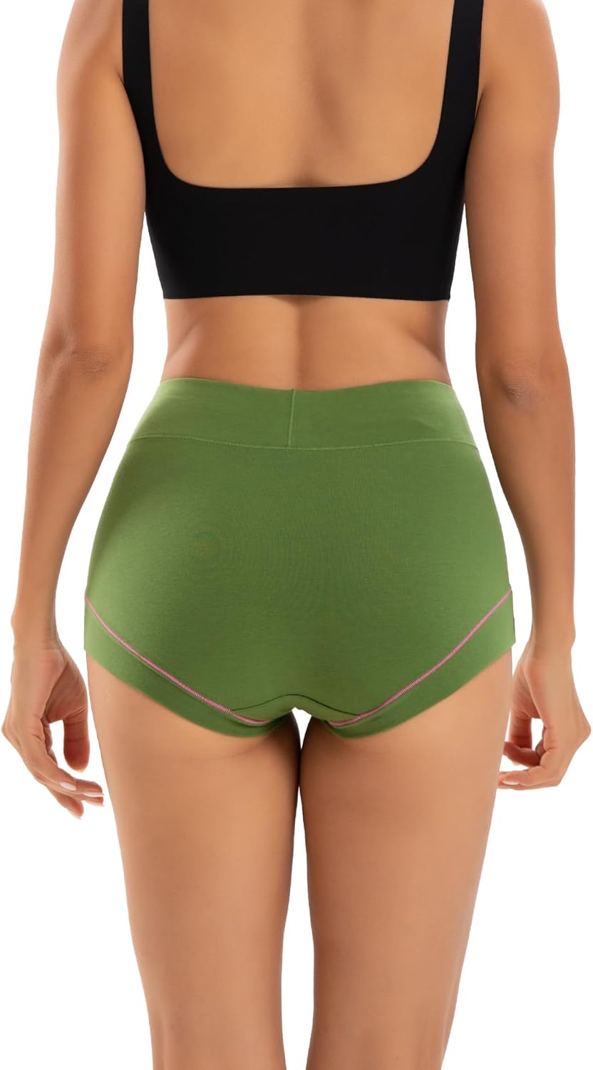 INNERSY Women's Cotton Boyshorts Underwear Soft Moisture Wicking Boxer Briefs 4-Pack - Image 4