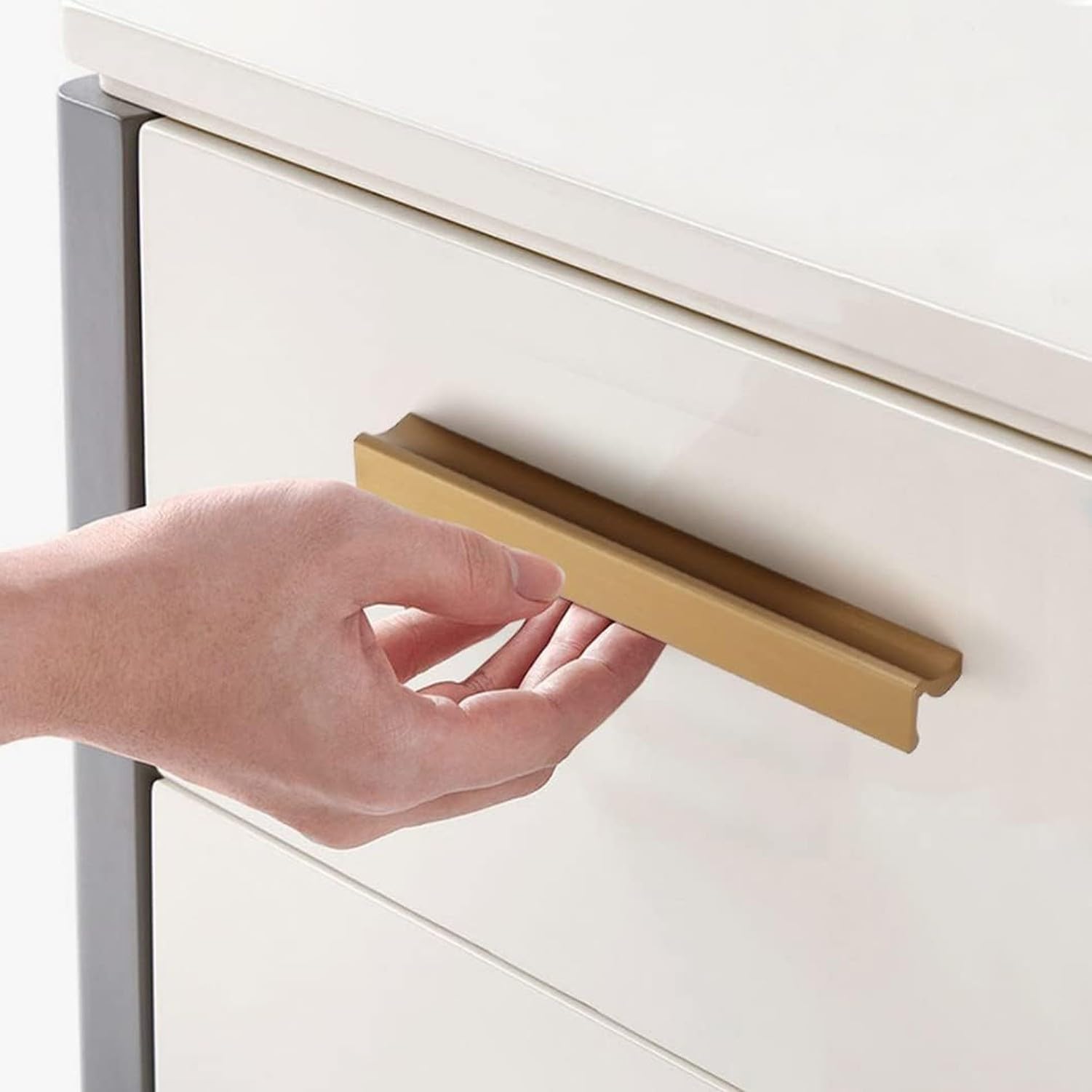 2er Set Griffstücke für Schränke 7-Form Möbelgriffe aus Aluminiumlegierung für Küche Schlafzimmer Badezimmer Schublade Kleiderschrank Büro Beschläge, Length 1000mm, Length 1000mm