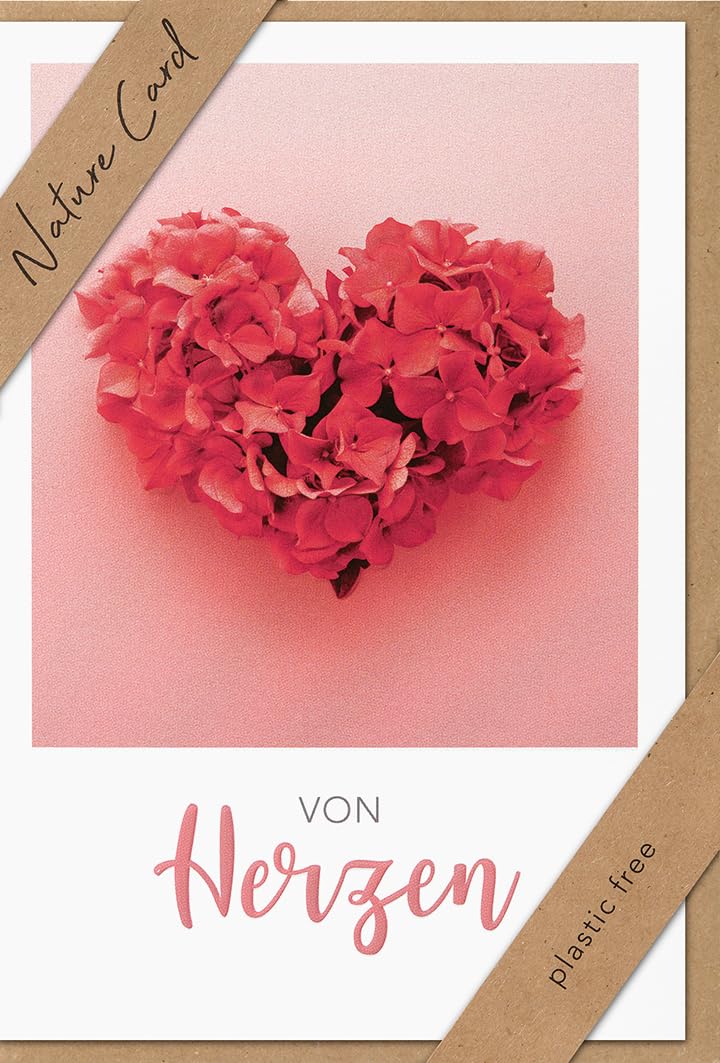 bsb Greeting Card Thank You Card General – Natural Card – from The Heart – Envelope Kraft Paper