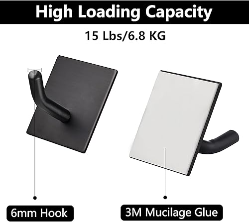 Miniatura 3 de Ganchos adhesivos resistentes, ganchos adhesivos para pegar en la pared, soporte fuerte de acero inoxidable, ganchos autoadhesivos para cocina,