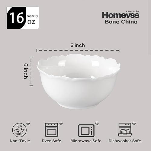 Miniatura 9 de HomeVss, Nuevo Juego de Vajilla de Porcelana de Hueso con Relieve Winds, Servicio para 4-20 Piezas