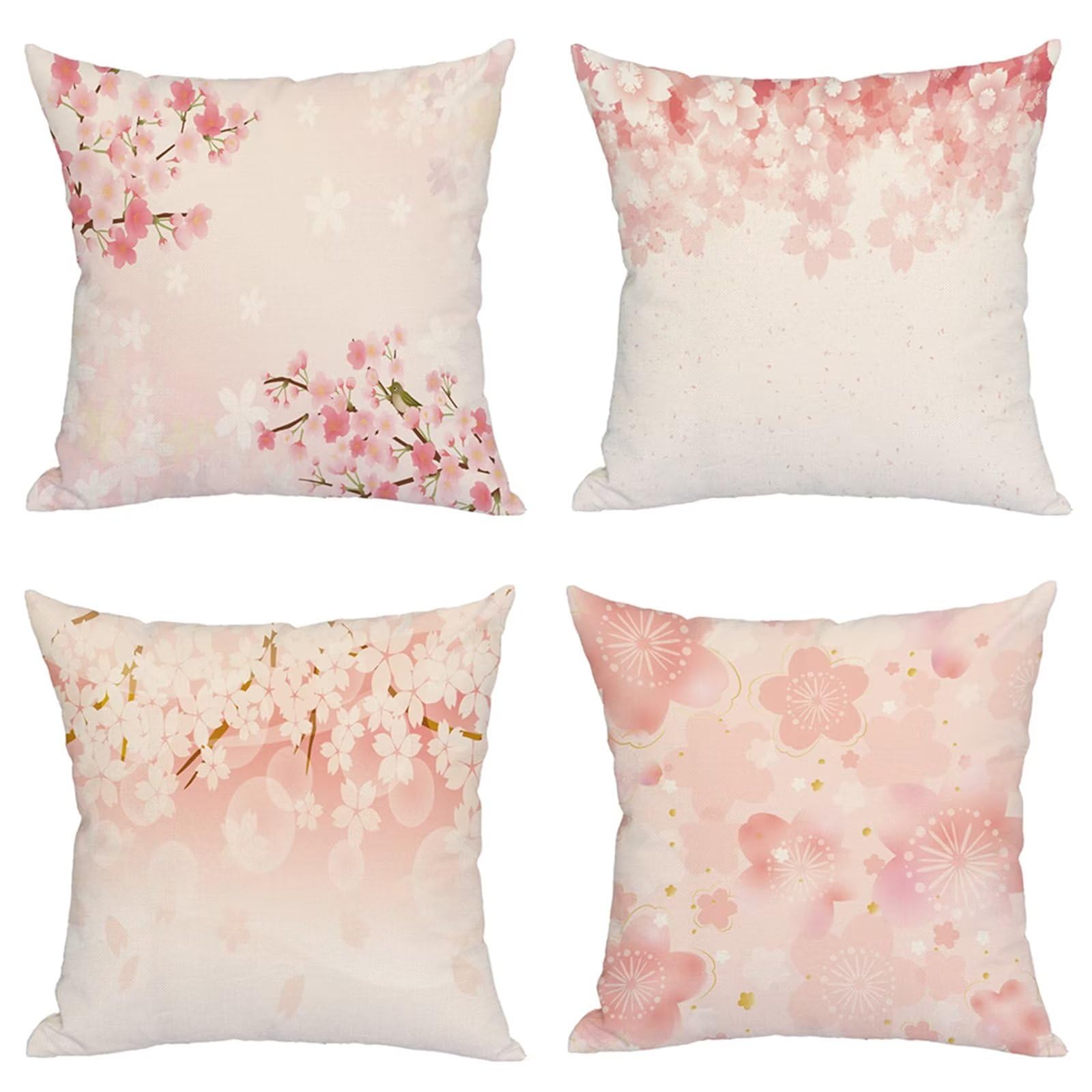 Juego de 4 Fundas de Cojines 65x65cm,Flor Rosa Fundas para Cojines Terciopelo Decorativa Hogar Almohadas Fundas con Cremallera Oculta,para Sala Sofá Cama Decoración para Hogar YG1045