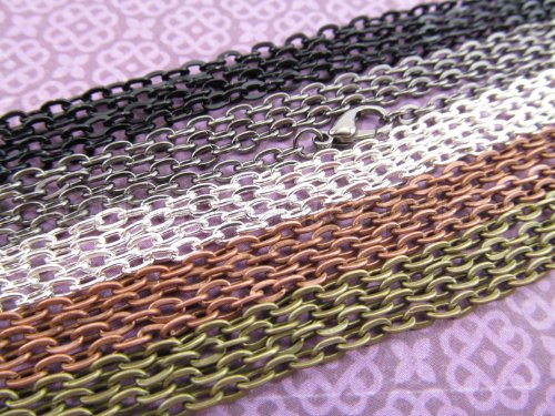 Cleverdelights 3X4Mm Cable Chain Necklaces - Mix Pack - 20 Pack - 24 Inch Length #TOP1